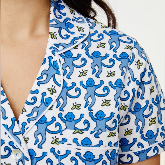 Roller Rabbit Blue Monkey Polo Pajamas - Picture 3 of 5